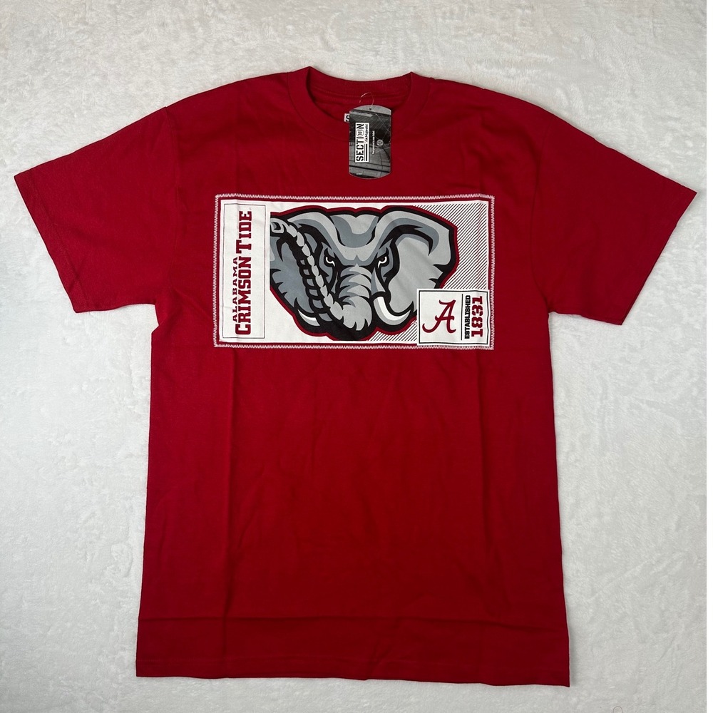 Majestic Alabama Crimson Tide Big Al Elephant T-Shirt Mens Medium Red NWT